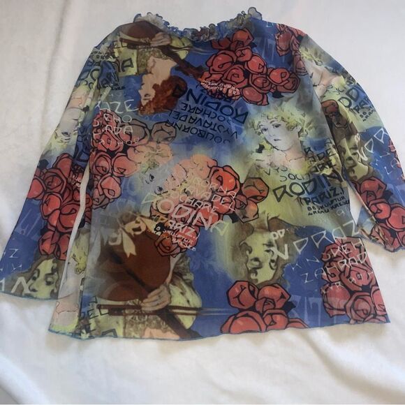 JohnPaulRichard V-Neck Unique 90s Top Ruffle - Picture 2 of 2